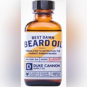 Duke Cannon Best Damn Beard Oil, 3 oz, Redwood Scent, Sealed